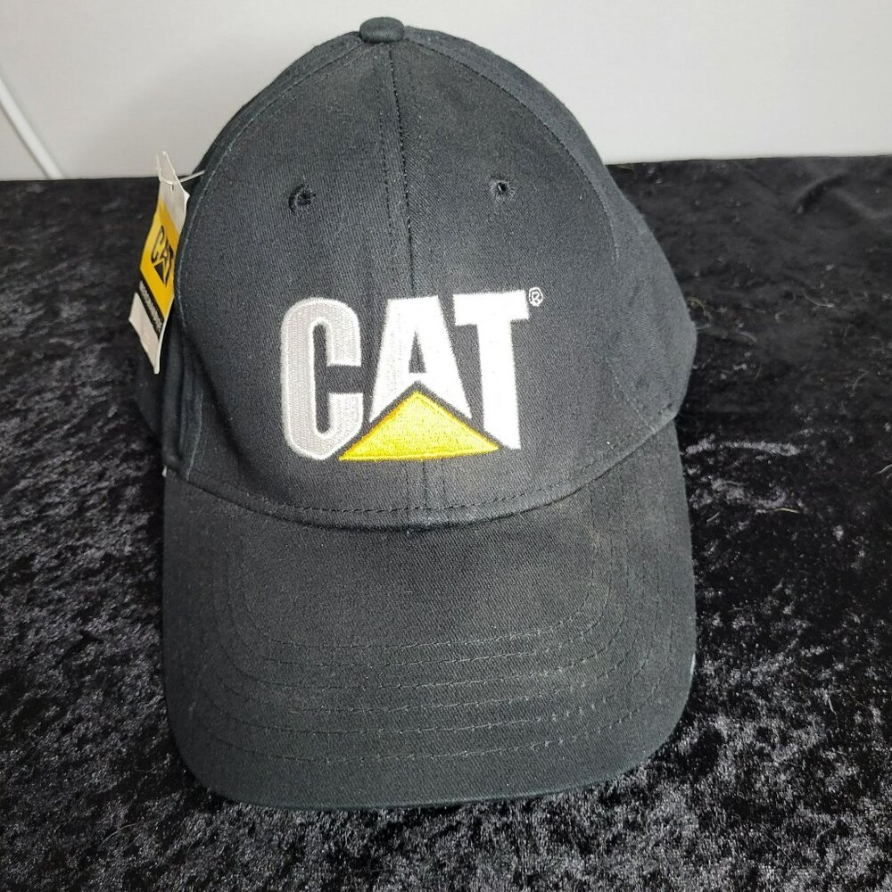 CAT Black Twill Vintage Cap With Adjustable Strap